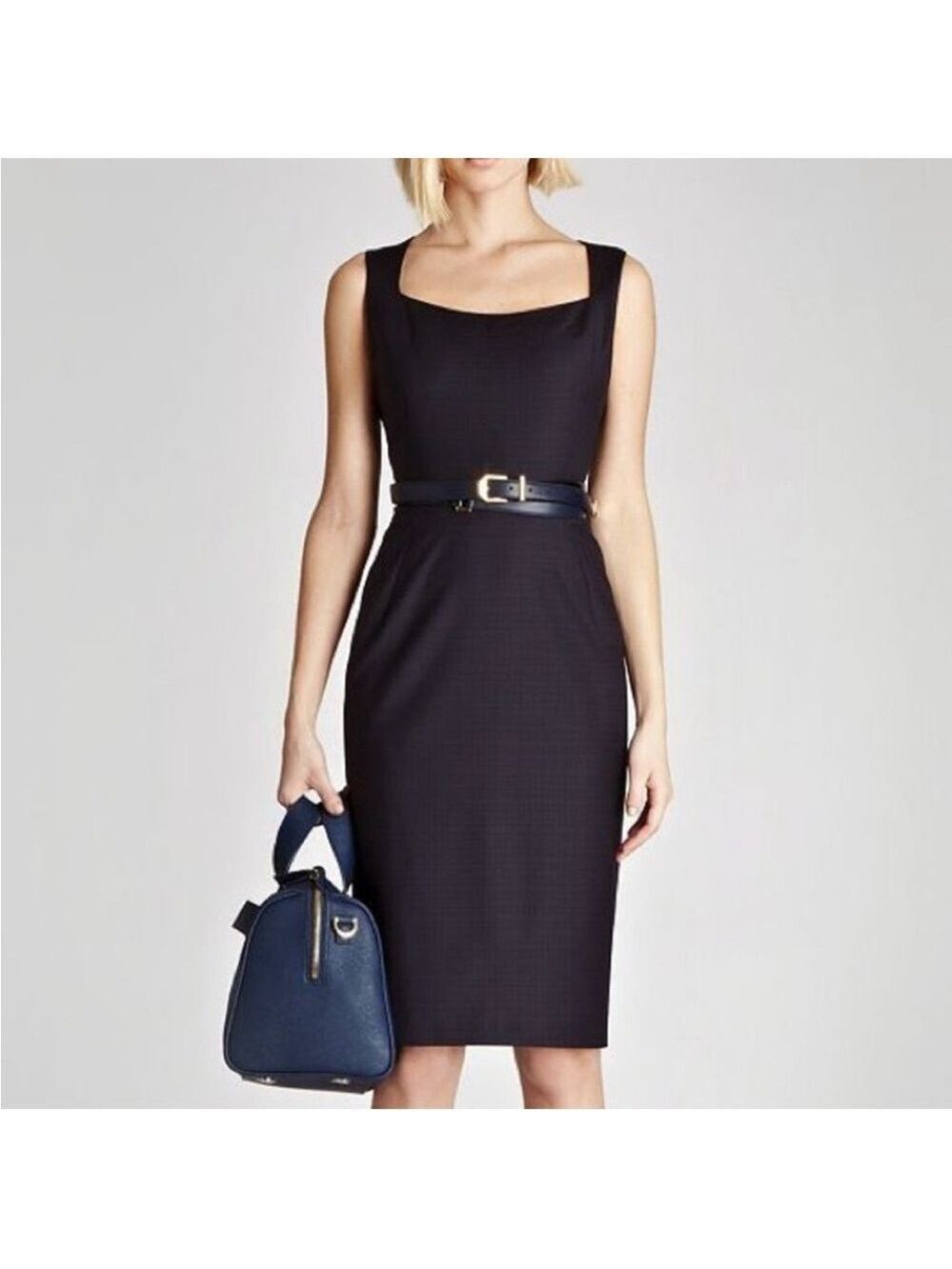 REISS Matilda Jon Plaid Check Sleeveless Wool Sheath Dress, Size 2